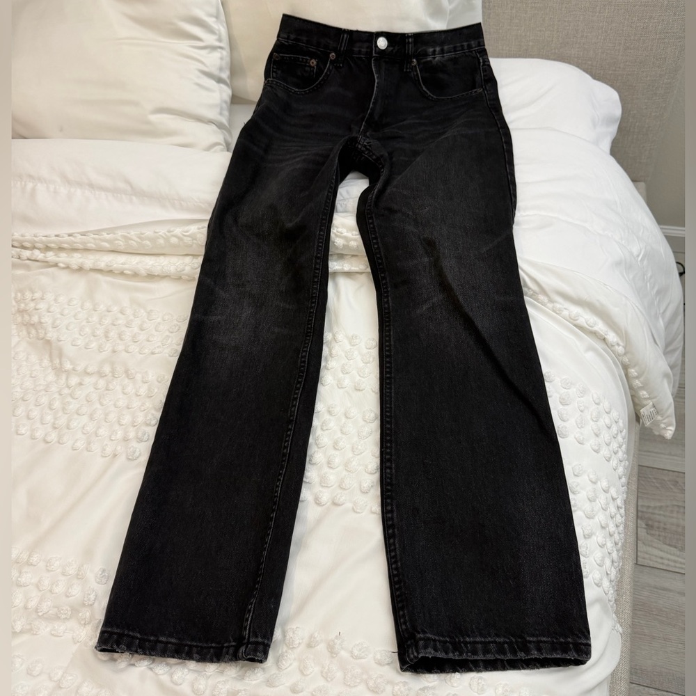 ZARA TRF Mom Fit Comfort Jeans Washed Black US 6 - Picture 2 of 10